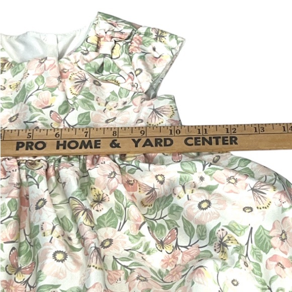 Catherine Malabdrino Ivory Off White Floral Satin Formal Toddler Dress Size 3T - Picture 8 of 12